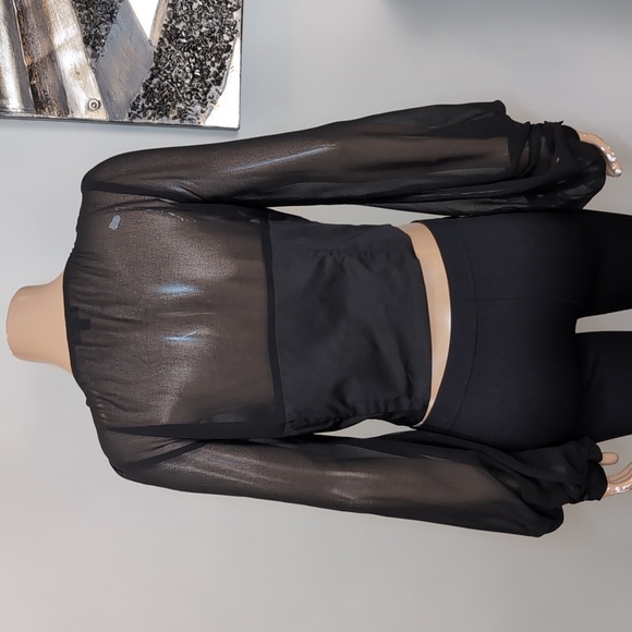 Dolls Kill Widow Pleasing Terrors Chiffon Corset Blouse Womens Size XL Black - Picture 8 of 15